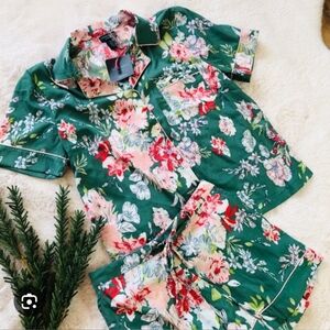 Cynthia Rowley Womens Floral Sleepwear Set Shorts Shirt Flowers Beach Size‎ M